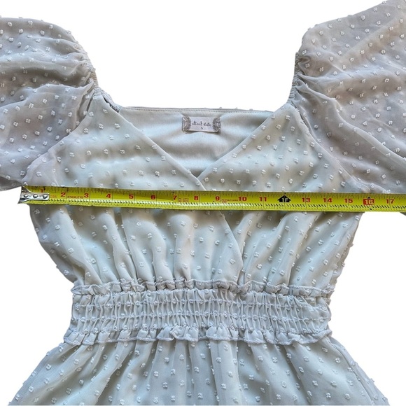 Alter’d State Mini Dot Flutter Sleeve White Dress - Picture 6 of 7